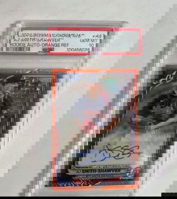 2024 Bowman Chrome Orange Refractor # /25 Mega Mojo Auto AJ Smith-Shawver RC