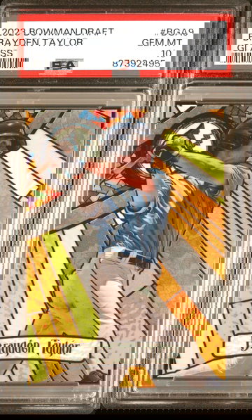 2023 Bowman Draft Glass #BGA 9 Brayden Taylor PSA 10 Tampa Rays Prospect