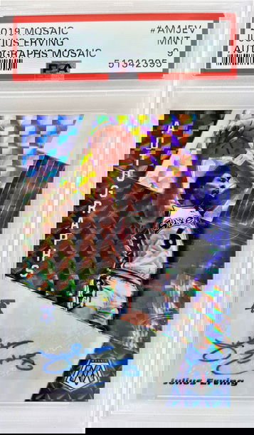 2019 Mosaic Autographs Mosaic Prizm Julius Erving HOF PSA 9 Mint PSA Population 4 None Graded Higher Ultra RARE!!!