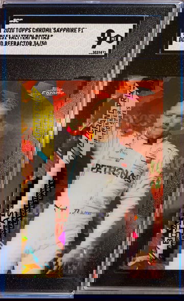 2020 Topps Chrome Sapphire Formula 1 Valtteri Bottas #151 Gold Refractor 36/50 SGC 9