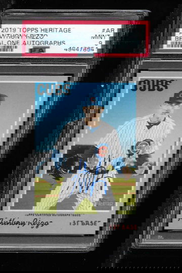 2019 TOPPS HERITAGE ANTHONY RIZZO REAL ONE AUTO PSA 9