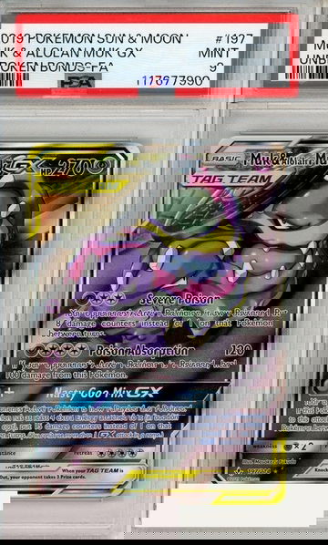 2019 PKMN SUN MN UNBROKEN BONDS MUK ALOLAN MUK GX #197 FA PSA 9