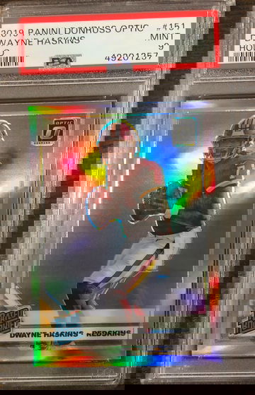 2019 Donruss Optic #151 Dwayne Haskins Holo Prizm Rated Rookie RC PSA 9 Mint Steelers