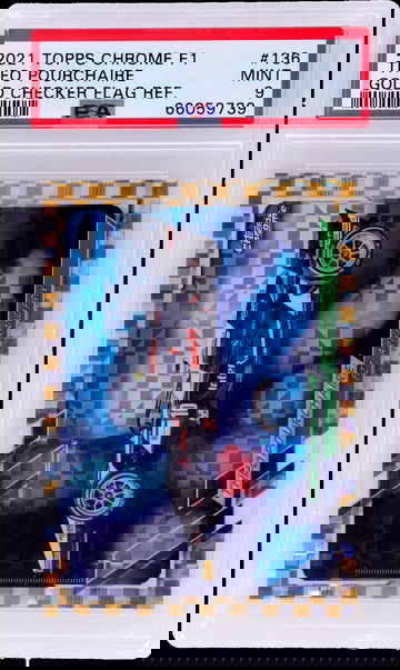 2021 Topps Chrome F1 Gold Checker Theo Pourchaire #136 /50 PSA 9