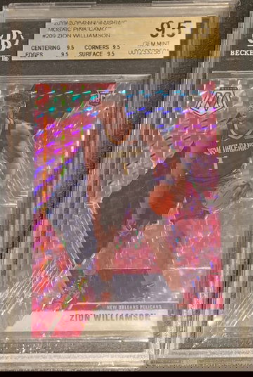 2019 Panini Prizm Mosaic Pink Camo Zion Williamson BGS 9.5