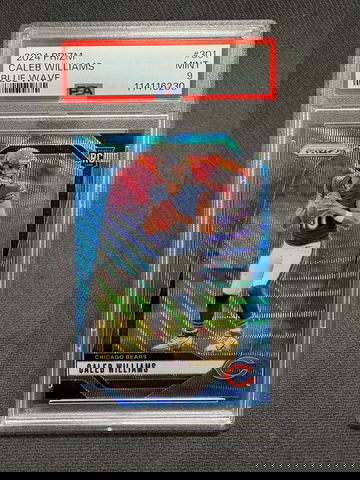 Caleb Williams Panini Prizm Rookie Blue Wave /299 PSA 9