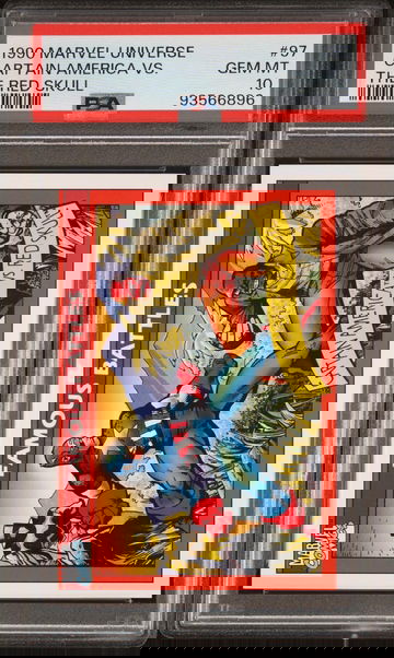 1990 Marvel Universe Famous Battles Captain America/Red Skull #97 PSA 10