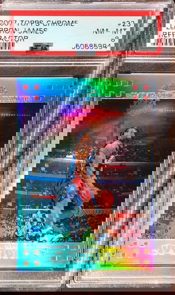 2007-08 Topps Chrome Lebron James Refractor /999 PSA 8