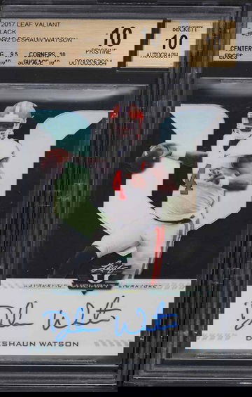 2017 Leaf Valiant Black - Serial #'d/5 - Deshaun Watson Rookie Auto - BGS 10 AUTO 10