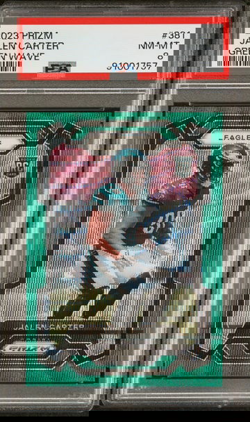 2023 Panini Prizm Green Wave Prizm Jalen Carter #381 PSA 8