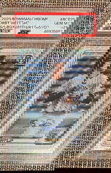 2020 Bowman Chrome Prospects Bobby Witt Jr. #25/25 Mega Box Variations Autographs SSP PSA 10 💎