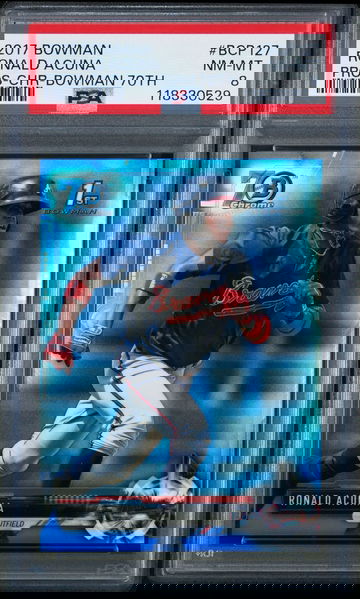 2017 Bowman Chrome Ronald Acuna Blue Refractor 70th 