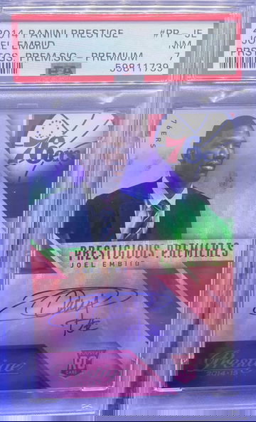 JOEL EMBIID 2014-15 Prestige Premium Prestigious Premiere AUTO PSA 7 NM Pop 1 SP