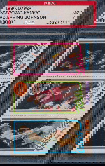 Larry Bird/Magic Johnson 1980 Topps RC PSA 7