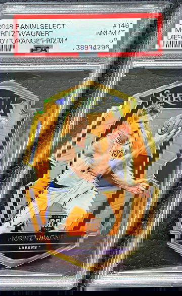2018-19 Panini Select Moritz Wagner Die-Cut Orange Prizm 18/65 PSA 8 RC #146