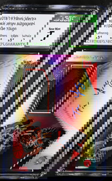 2018 SPECTRA ROOKIE JERSEY AUTO TRAE YOUNG