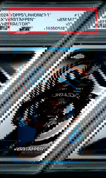 MAX VERSTAPPEN 2024 Chrome F1 Sepia Refractor Portrait PSA 10