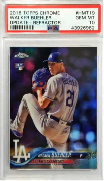 2018 Topps Chrome Update #HMT19 /250 Refractor Walker Buehler PSA 10 RC Dodgers