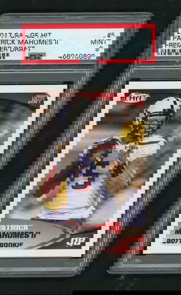 2017 Sage Hit Premier Draft Patrick Mahomes II #5 PSA 9