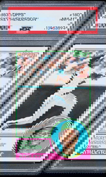 1983 Topps Rickey Henderson #180 PSA 8