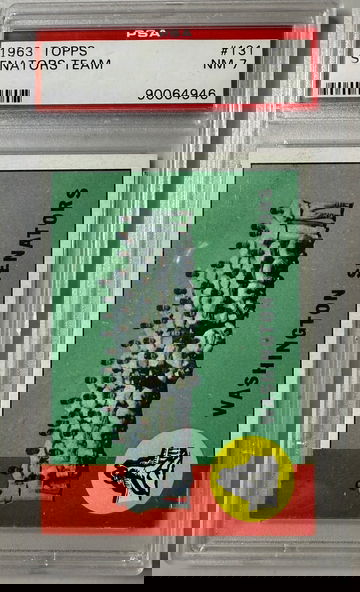 1963 TOPPS #131 SENATORS TEAM PSA NM 7