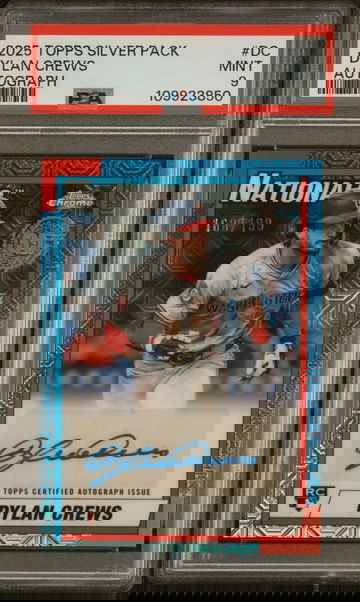 2025 Topps Chrome #DC Dylan Crews 1990 Topps Baseball /199 PSA 9