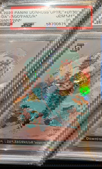 2020 Panini Donruss Optic Downtown Prizm Tua Tagovailoa PSA 10 Gem Mint