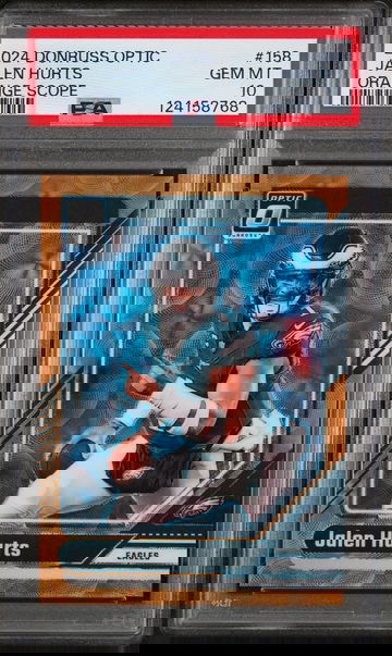 2024 Donruss Optic Orange Scope Jalen Hurts #158 /79 PSA 10