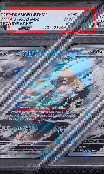 2025 Pokemon Destined Rivals Illustration Rare Cynthia's Roserade #184 PSA 9