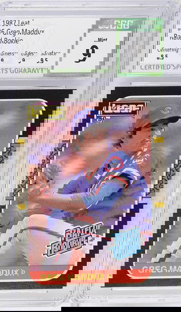 1987 Leaf Greg Maddux Rated Rookie CSG 9 Mint