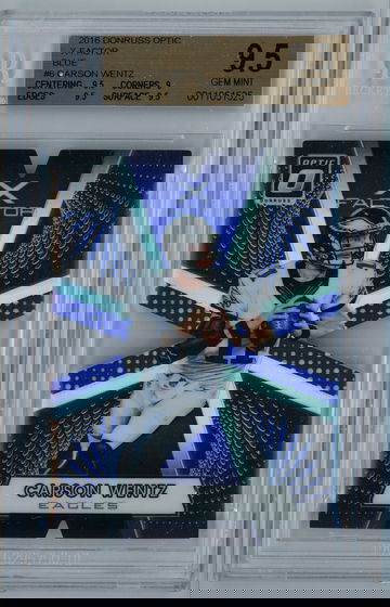 2016 Donruss Optic X-Factor Blue  /149 Carson Wentz BGS 9.5 Pop 2!!
