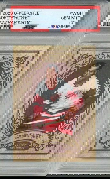2023 OPC O-PEE-CHEE WOOD VARIANTS #WGH GORDIE HOWE CARD RED WINGS PSA 10