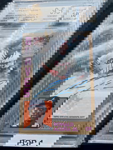 BGS 9.5/10 - 2019 TOPPS 1984 GOLD RONALD ACUNA AUTO #35/50 *POP 1*