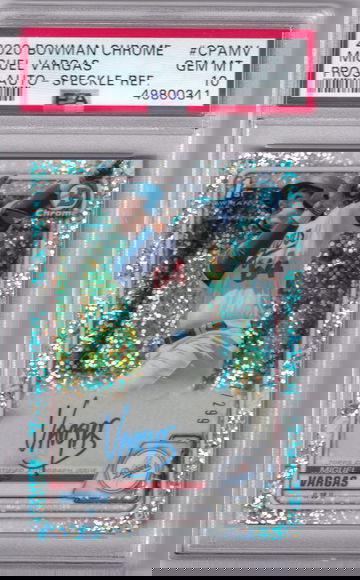 2020 Bowman Chrome Miguel Vargas Speckle Refractor Auto /299 PSA 10