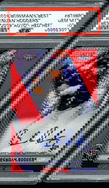 2019 Bowman's Best Brendan Rodgers Red Refractor Auto /10 RC - PSA 10 - POP 1