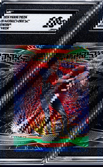 2024 Panini Prizm #16 Michael Penix Jr. Fireworks Green Prizm SGC 10
