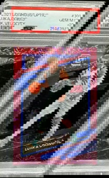 2021-22 Donruss Optic Luka Doncic  Pink Velocity 05/79 #101 PSA 10 Pop 5 SP Mavs