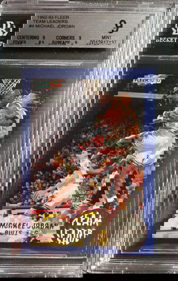 1992 FLEER TEAM LEADERS MICHAEL JORDAN #4 BGS 9