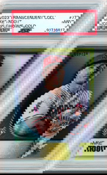 2023 Transcendent Collection #77 Mike Trout Icons Chrome-Gold PSA 9 MINT!