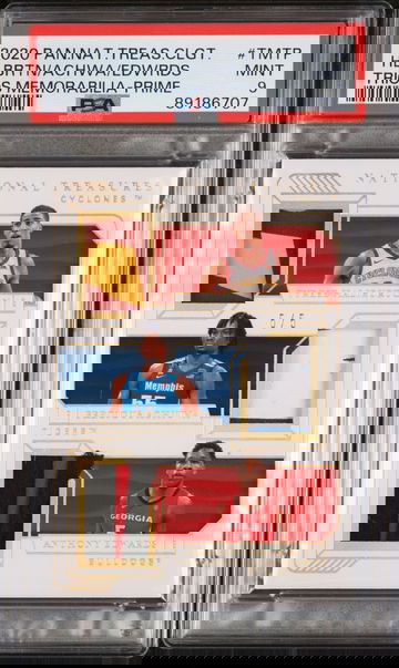 2020 National Treasures # Tyrese Haliburton Precious Achiuwa Anthony Edwards Trios Memorabilia-Prime 5/5 PSA 9