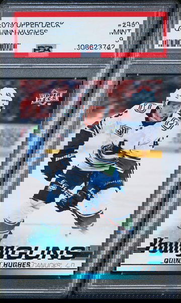 2019 Upper Deck Young Guns Quinn Hughes #249 PSA 9