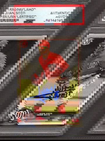 Juan Soto Signed Autographed 2018 Bowman #52 PSA DNA COA RC Very Early Sig