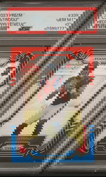 2023 Prizm #339 CJ Stroud Red White Blue Prizm PSA 10