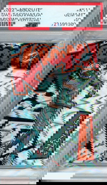 2022 PANINI ABSOLUTE KABOOM! VERTICAL TUA TAGOVAILOA #K11 DOLPHINS PSA 10 GEM MT