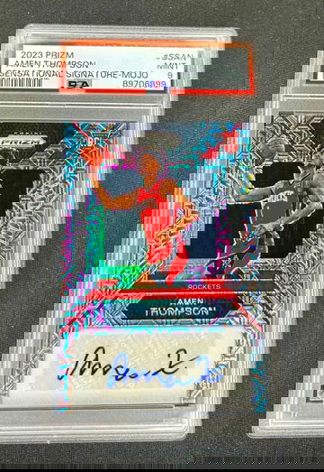 2023 Amen Thompson Panini Prizm Sensational Signature Mojo Rookie Auto /25 PSA 9 Autograph SP RC