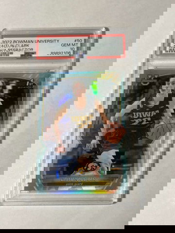 Caitlin Clark 2022 1st Bowman Aqua Refractor PSA 10  /299 