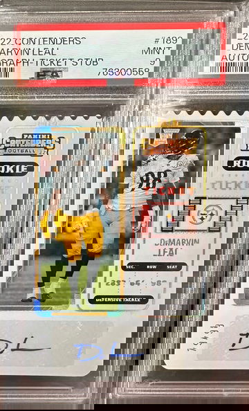 2022 Panini Contenders Demarvin Leal Auto Rookie Ticket Stub 79/98 PSA 9 