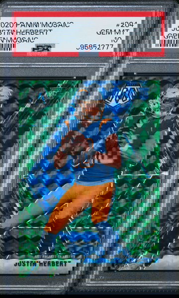 2020 Justin Herbert Panini Mosaic - GREEN MOSAIC PRIZM RC - PSA 10 GEM MINT #95851277