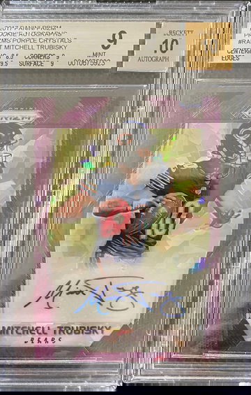 2017 Prizm Mitchell Trubisky Purple Crystals Prizm /75 Auto Autograph Rookie RC BGS 9/10 Mint