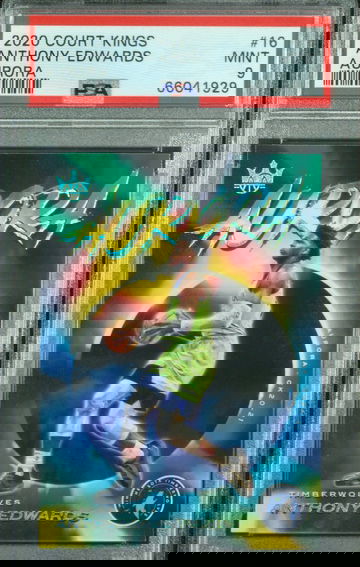 2020-21 Panini Court Kings Anthony Edwards Aurora Rookie RC Case Hit PSA 9 Mint